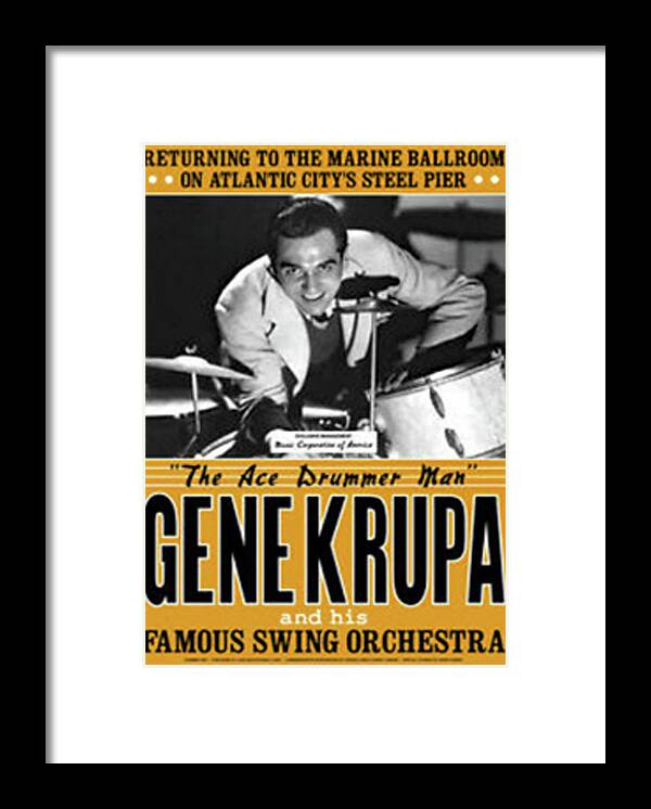 Gene Krupa Framed Print featuring the photograph The Ace Drummer Man by Imagery-at- Work