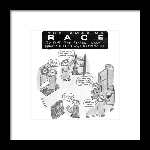 Captionless Framed Print featuring the drawing The Amazing Race by Sarah Kempa