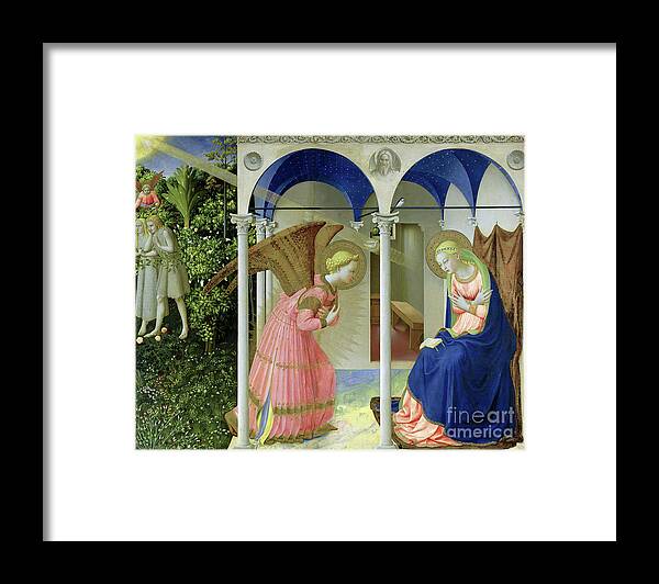 Fra Angelico Framed Print featuring the painting The Annunciation, 1426 by Fra Angelico by Fra Angelico