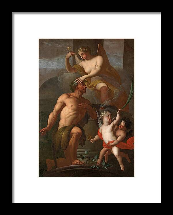 Mattheus Terwesten Framed Print featuring the painting The Apotheosis of Hercules by Mattheus Terwesten
