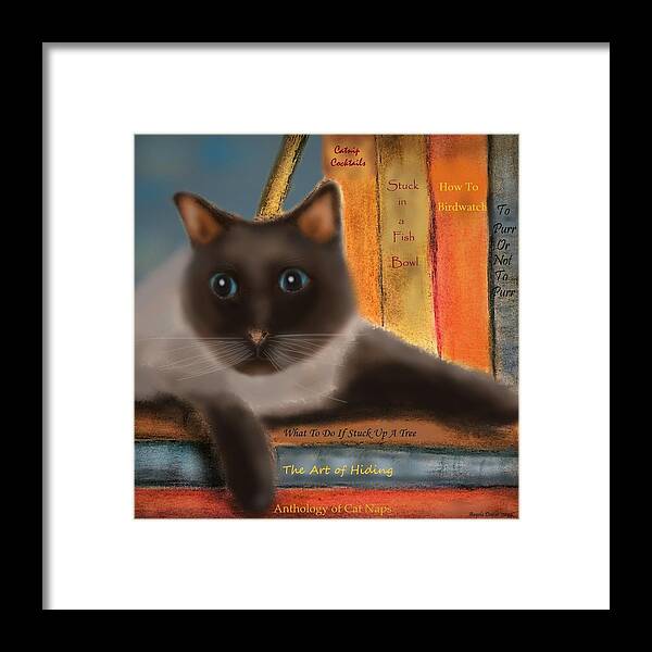 Cat Framed Print featuring the painting The Art of Hiding in Plain Sight by Angela Davies