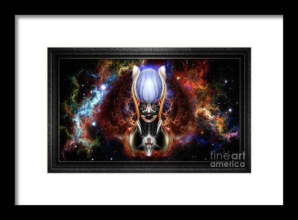 Female Framed Print featuring the digital art The Arzookian Princess Of Nebulous Four	 Fractal Art by Rolando Burbon