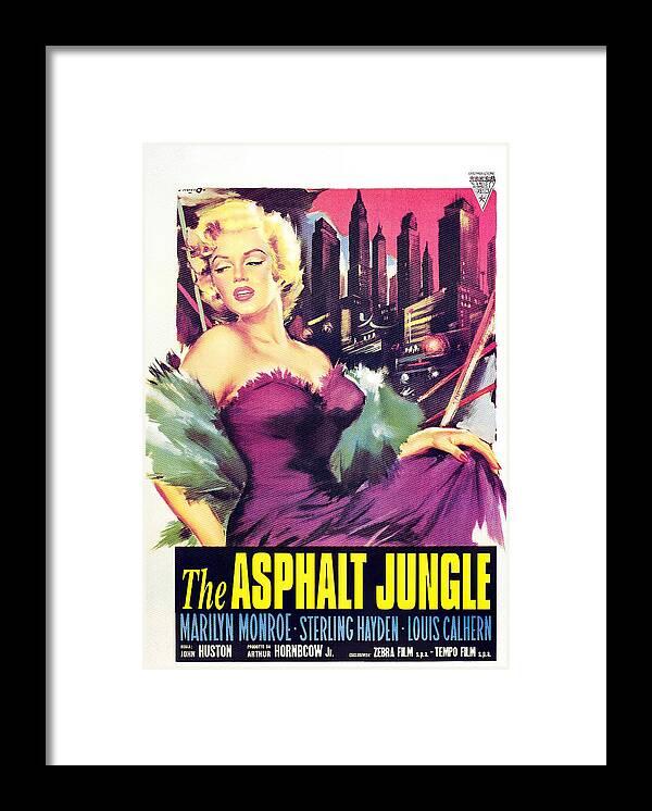 Angelo Framed Print featuring the mixed media ''The Asphalt Jungle'', 1950 - art by Angelo Cesselon by Movie World Posters