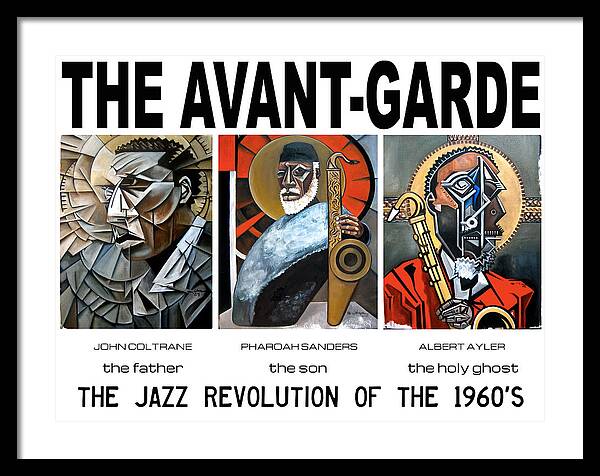 John Coltrane Framed Print featuring the mixed media The Avant-Garde / Trinity by Martel Chapman