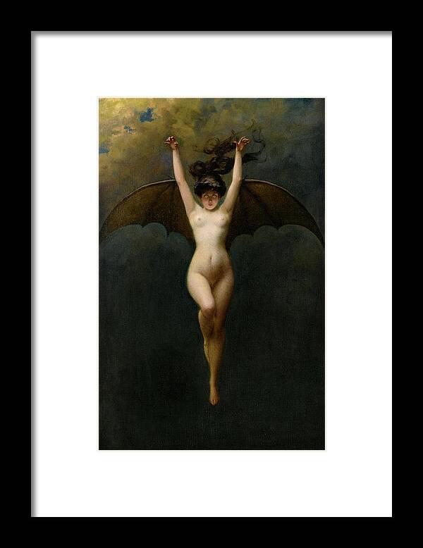 Albert Joseph Penot Framed Print featuring the painting The Bat Woman by Albert Joseph Penot