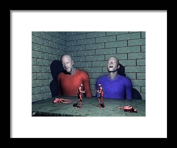 Social Commentary Framed Print featuring the digital art The Big Brothers by John Alexander