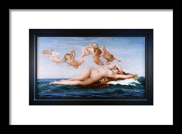 The Birth Of Venus Framed Print featuring the painting The Birth Of Venus by Alexandre Cabanel Remastered Xzendor7 Reproductions by Xzendor7