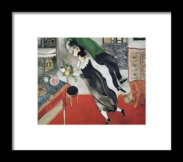 The Birthday Framed Print featuring the painting The Birthday by Marc Chagall