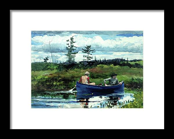 Winslow Homer Framed Print featuring the painting The Blue Boat, 1892 by Winslow Homer