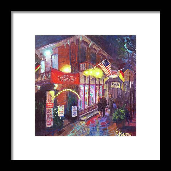 Downtown Framed Print featuring the painting The Book Loft Wisdom and Knowledge by Robie Benve