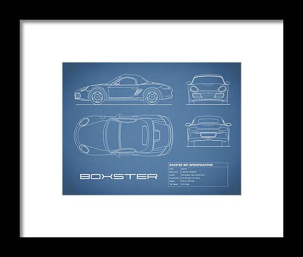 Porsche Framed Print featuring the photograph The Boxster Blueprint by Mark Rogan