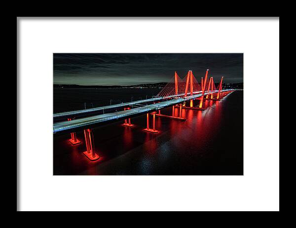 Hudson River Framed Print featuring the photograph The Bridge in Red by Kevin Suttlehan
