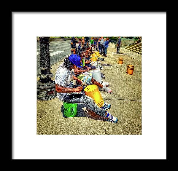 Painterly Framed Print featuring the photograph The Bucket Boys of Chicago by Jim Signorelli