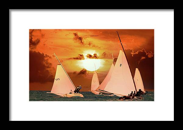 Horizon Framed Print featuring the photograph The Burning Sails by Montez Kerr