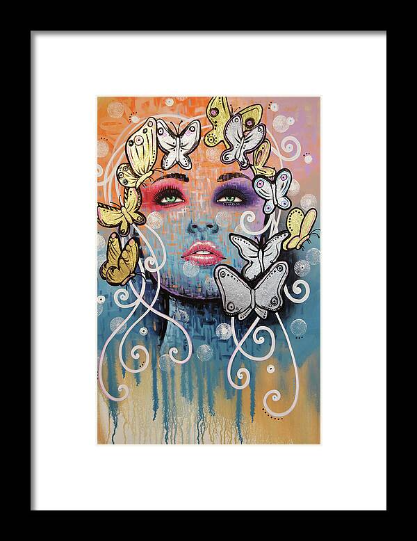 Portrait Framed Print featuring the painting The Butterfly Effect by Amy Giacomelli
