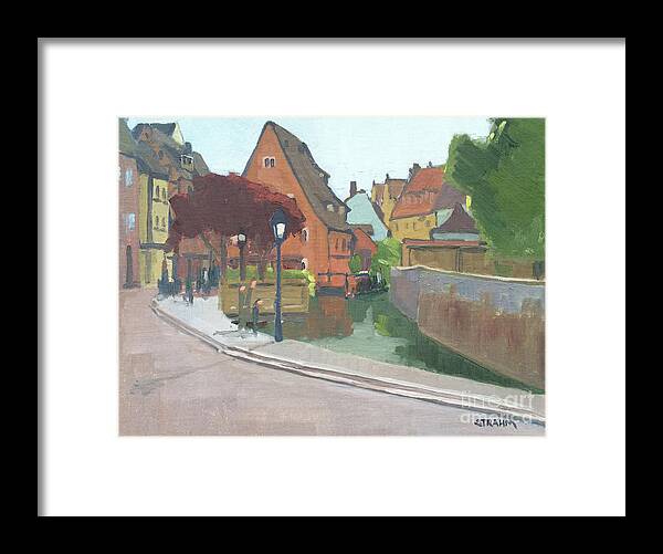 Canal Framed Print featuring the painting The Canal of Colmar, France by Paul Strahm