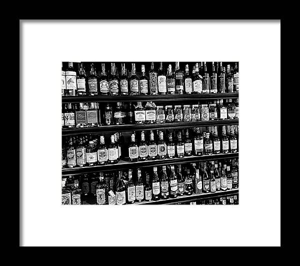 Liquor Framed Print featuring the photograph The Candy Store BW by Lee Darnell