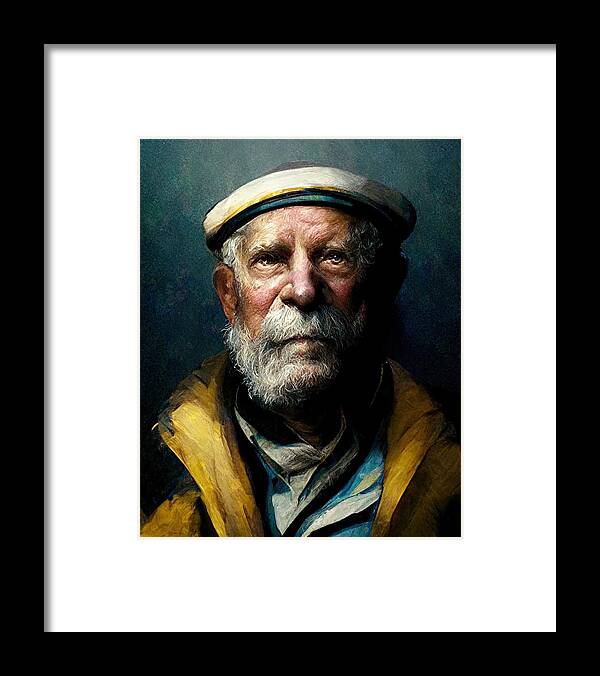 Sea Captain Framed Print featuring the digital art The Captain by Nickleen Mosher