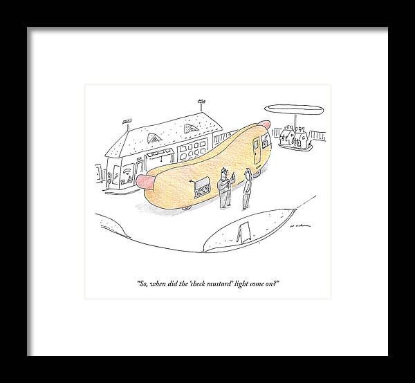 Cctk Framed Print featuring the drawing The Check Mustard Light by Michael Maslin