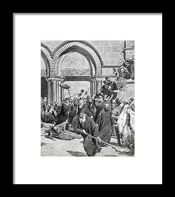 Clash Framed Print featuring the photograph The Clash in Jerusalem by Munir Alawi