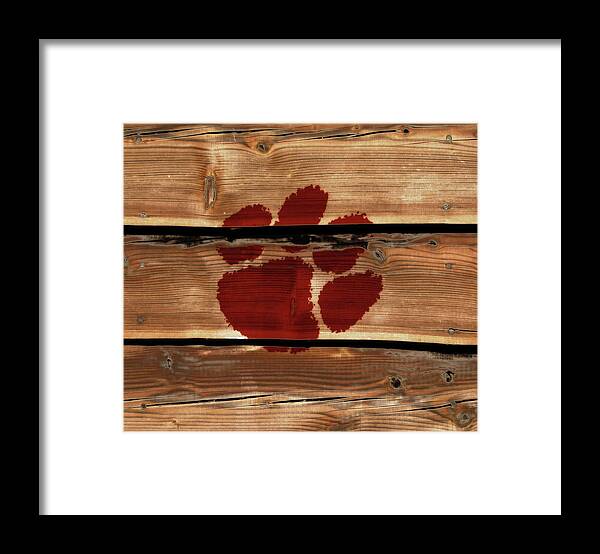 Clemson Framed Print featuring the mixed media The Clemson Tigers 1a by Brian Reaves