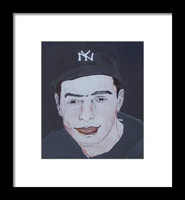 Joe Dimaggio Framed Print featuring the painting The Clipper by Pharris Art