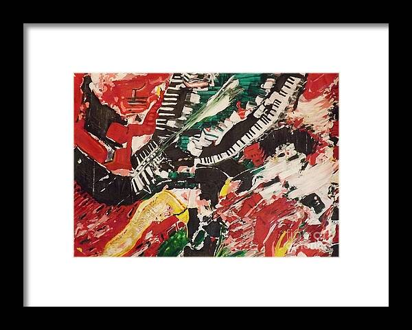 Abstract Framed Print featuring the painting The Color Of Music by Denise Morgan