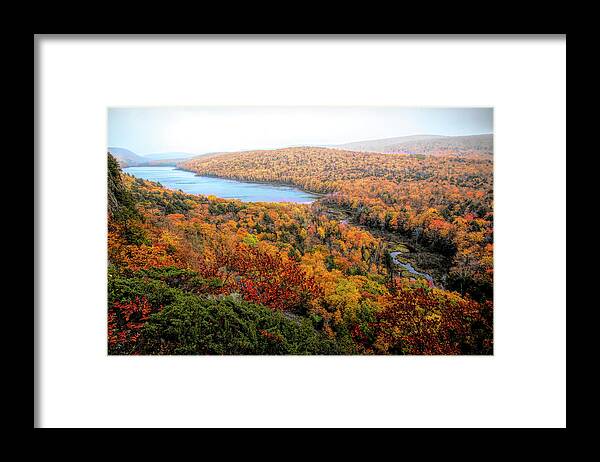 Michigan Framed Print featuring the photograph The Color of the Lake of the Clouds by Cheryl Strahl