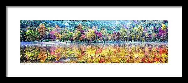 Carolina Framed Print featuring the photograph The Colors of Autumn Panorama by Debra and Dave Vanderlaan