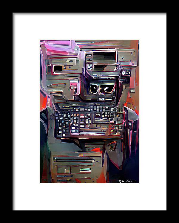  Framed Print featuring the digital art The Computer's Self Portrait by Rein Nomm