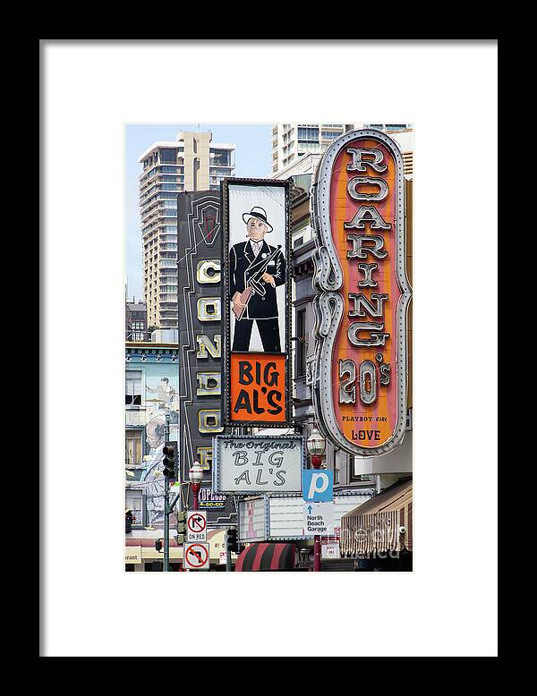 Wingsdomain Framed Print featuring the photograph The Condor The Original Big Als And Roaring 20s Adult Strip Clubs On Broadway San Francisco R466 by San Francisco