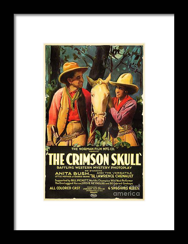 The Crimson Skull 1922 Cult Classic Cowboy Film Crime Drama Poster Framed  Print by Retro Posters - Pixels
