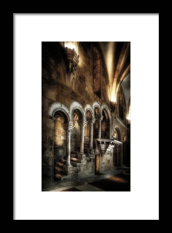Alcobaca Framed Print featuring the photograph The dangerous pulpit by Micah Offman