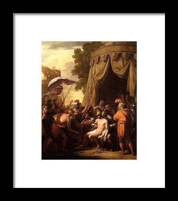 Epaminondas Framed Print featuring the painting The Death of Epaminondas by Benjamin West