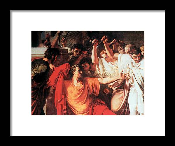 Julius Caesar Framed Print featuring the painting The Death of Julius Caesar by Vincenzo Camuccini