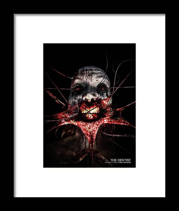Argus Dorian Framed Print featuring the digital art The Dentist by Argus Dorian Decaydead dark artist by Argus Dorian
