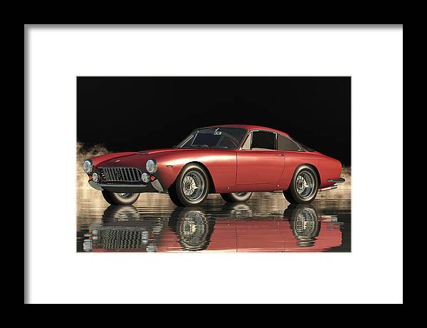 Ferrari Framed Print featuring the digital art The Design of the Ferrari 250 GT Lusso From the 1964 to Today by Jan Keteleer