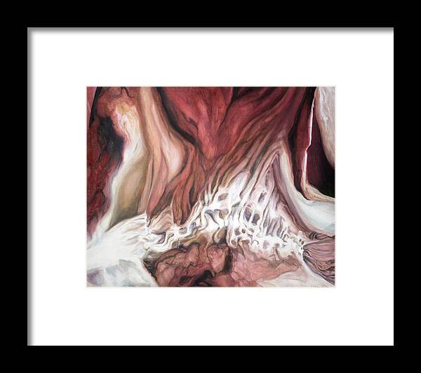 #artandoradiology; #painting; #artist; #oilpainting; #oilpainting; #art Framed Print featuring the painting The Deviation of the Spine, Study 6 by Veronica Huacuja