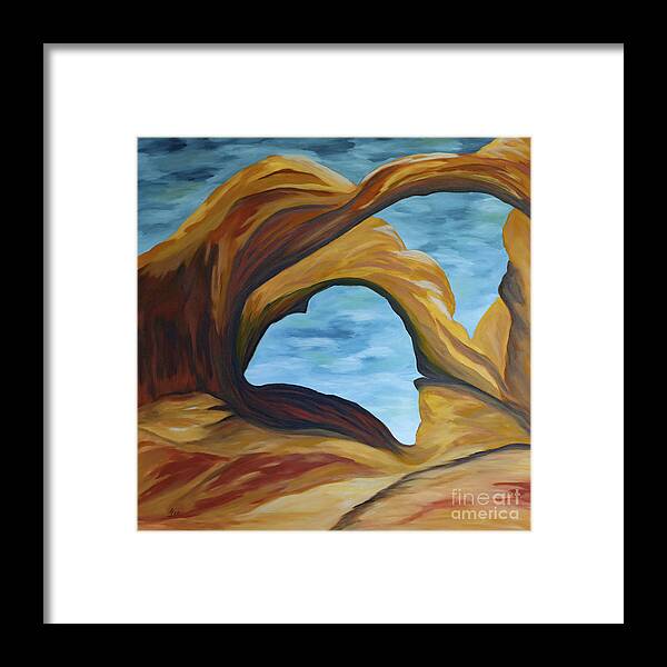 Double Arch Framed Print featuring the painting The Double Arch by Christiane Schulze Art And Photography