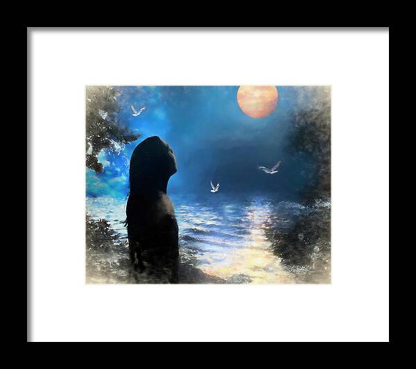 Moon Framed Print featuring the photograph The Dreamer by Shara Abel