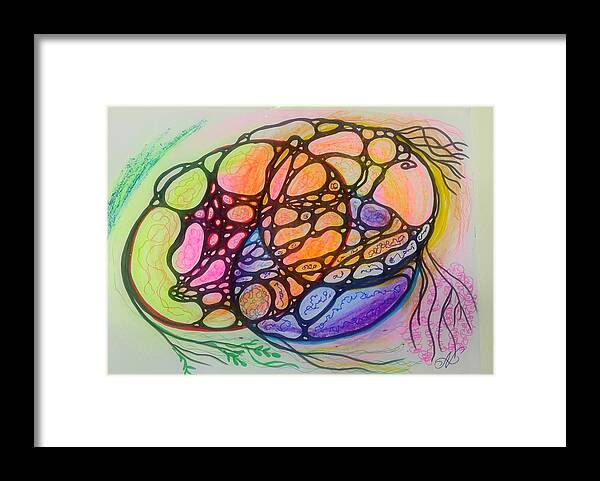 Neurological Art Framed Print featuring the painting The Egg by Nadia Birru