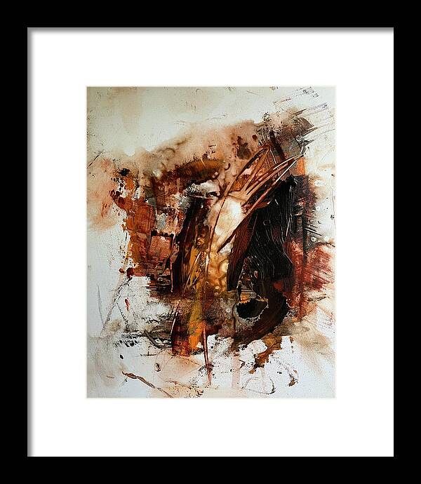 Abstract Art Framed Print featuring the painting The Embers Near by Rodney Frederickson