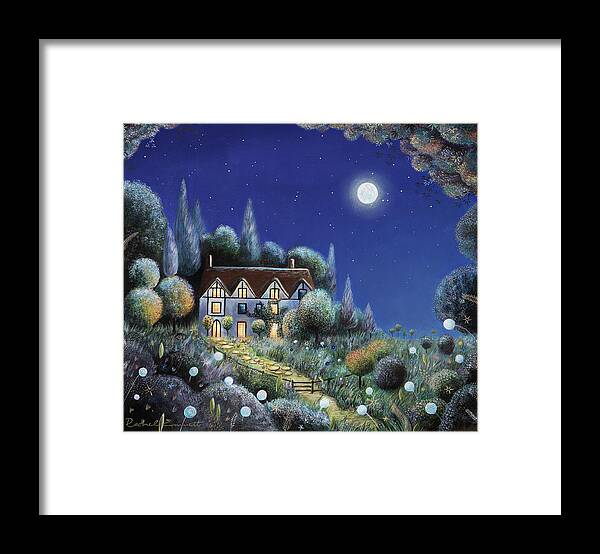 Enchanted Framed Print featuring the painting The Enchanted Cottage by Rachel Emmett