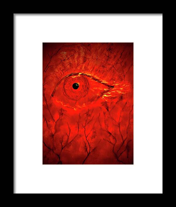 Eye Framed Print featuring the painting The Eye Of War by Anna Adams