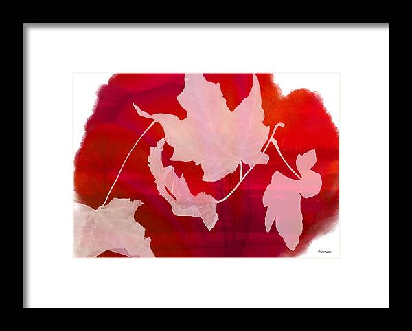Red Framed Print featuring the mixed media The Falling Leaves by Moira Law