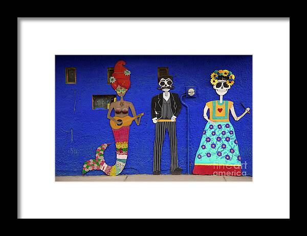 Skeleton Framed Print featuring the photograph The Festive Dead Souls of Sayulita by Becqi Sherman