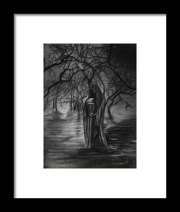 Gothic Art Framed Print featuring the drawing The Final Journey by Nadija Armusik