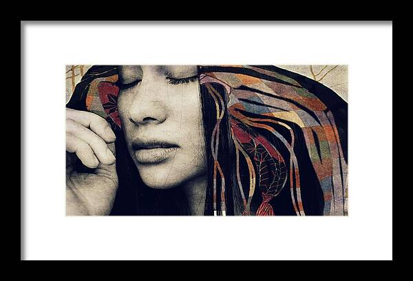 Women Framed Print featuring the mixed media The First Time I Saw That Face by Paul Lovering