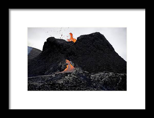 Volcano Framed Print featuring the photograph The first vent by Christopher Mathews