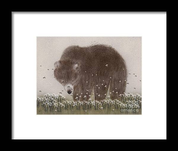 Bears Framed Print featuring the painting The Flight Of The Bumblebee by Bri Buckley